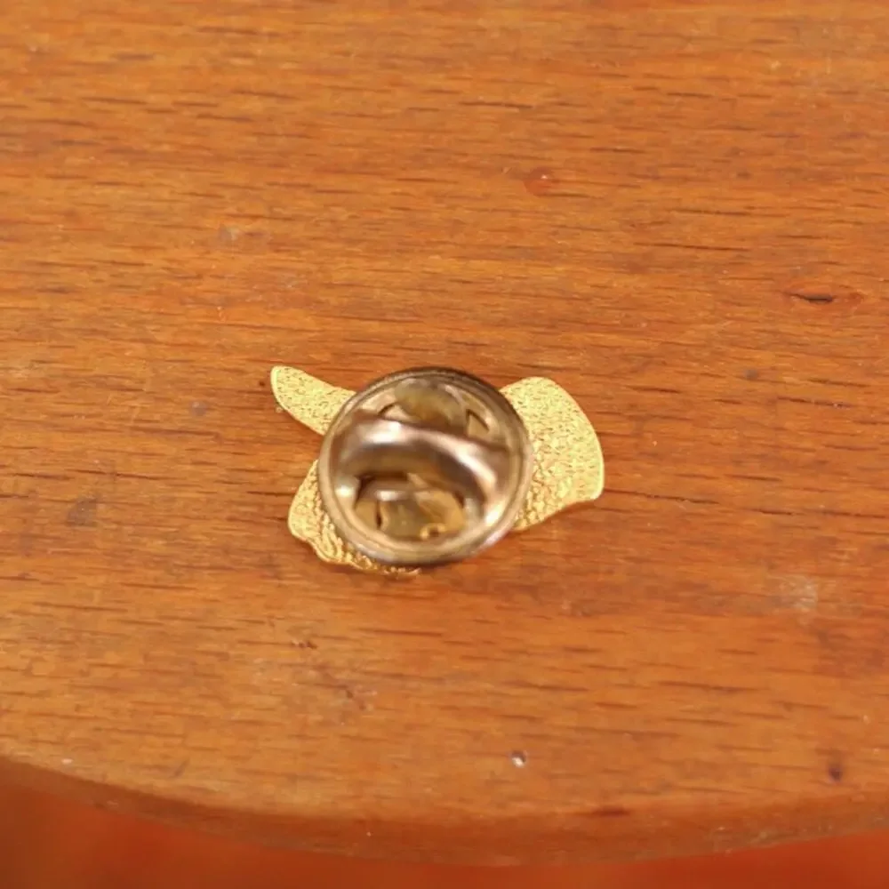 Vintage McDonalds ONE YEAR Ronald Thumbs Up Gold Tone Enamel Pin Tie Tack